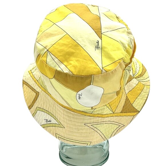 Authentic EMILIO PUCCI Printed Bucket Hat Yellow - Picture 4 of 8